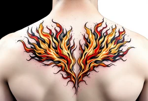 Matching red and orange flame tattoos tattoo idea
