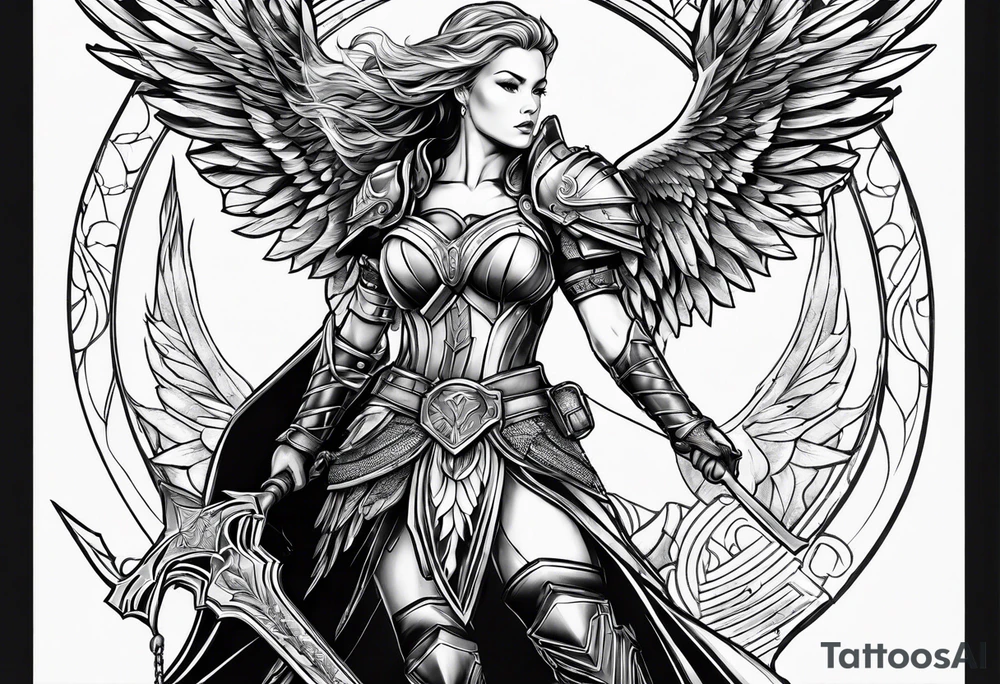 A Valkyrie in flight tattoo idea