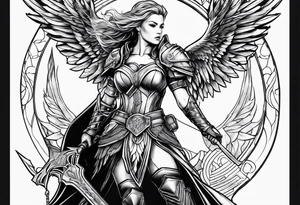 A Valkyrie in flight tattoo idea
