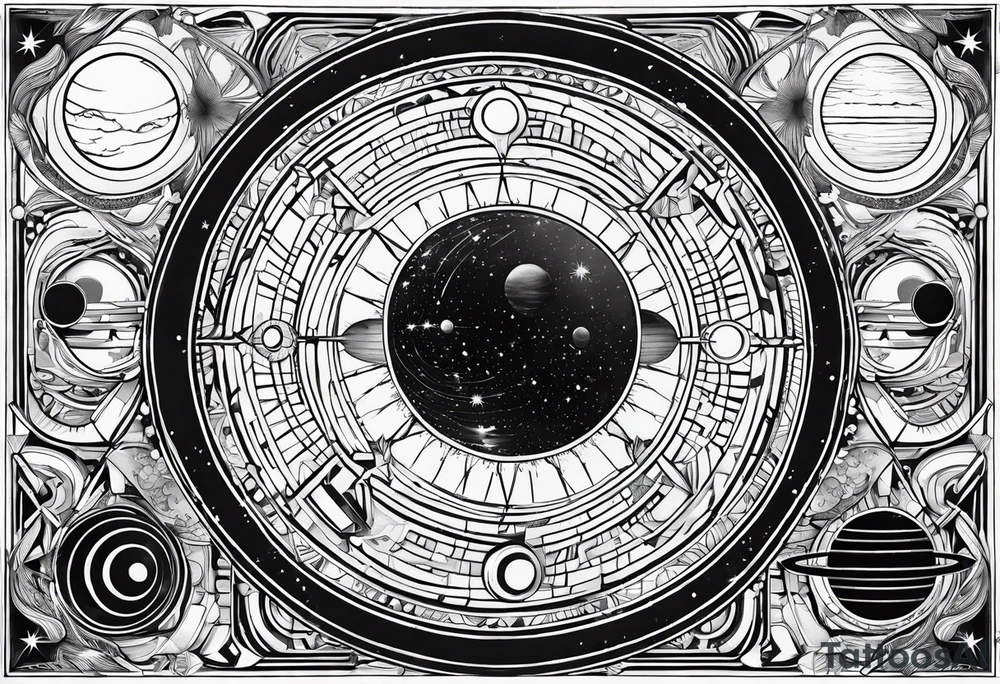 Fine line solar system tattoo tattoo idea