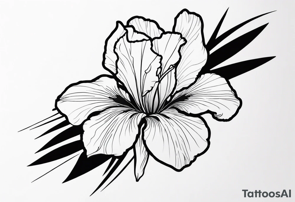An iris flower band around the bicep tattoo idea