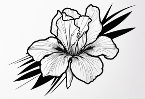 An iris flower band around the bicep tattoo idea