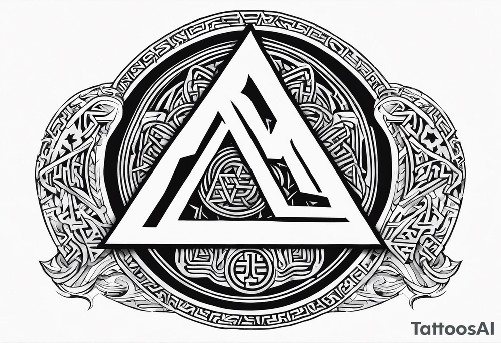 Valhalla fire runes
Sword shield valknut tattoo idea