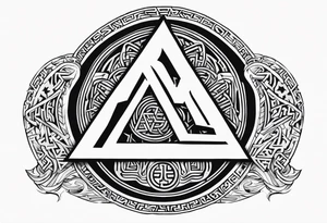 Valhalla fire runes
Sword shield valknut tattoo idea