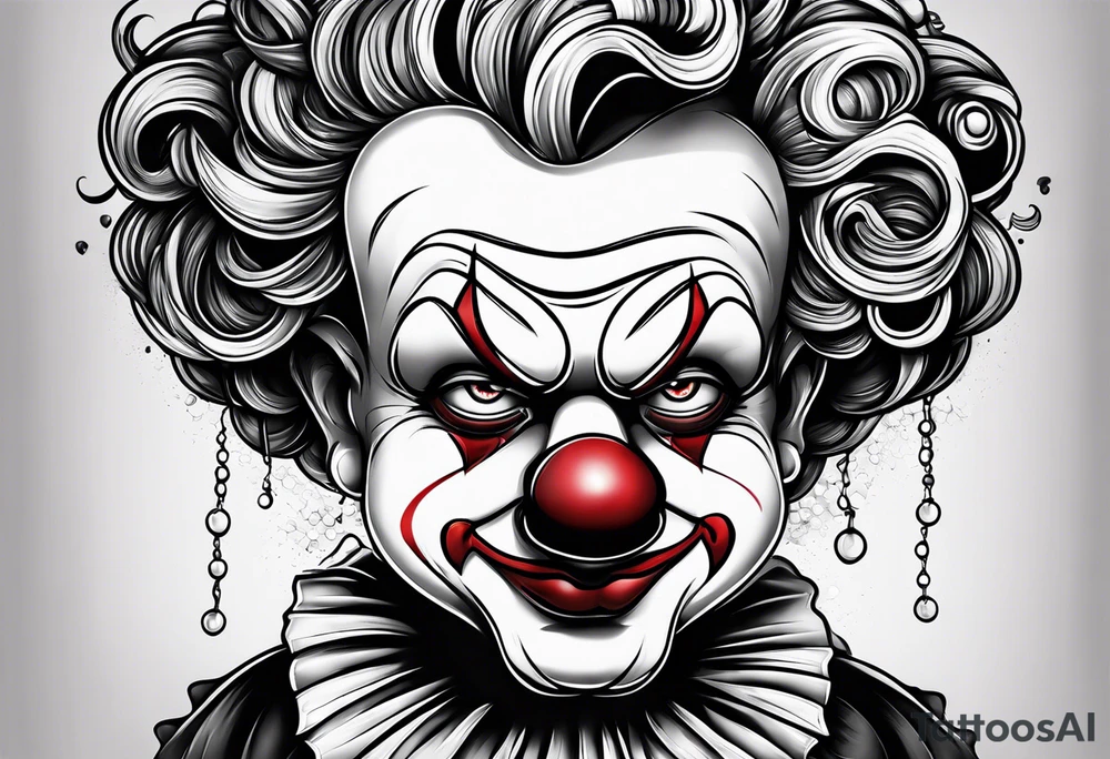 Sad clown depressing tattoo idea