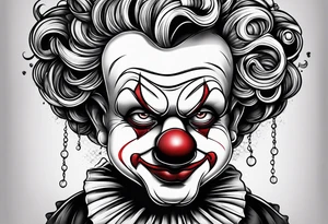 Sad clown depressing tattoo idea