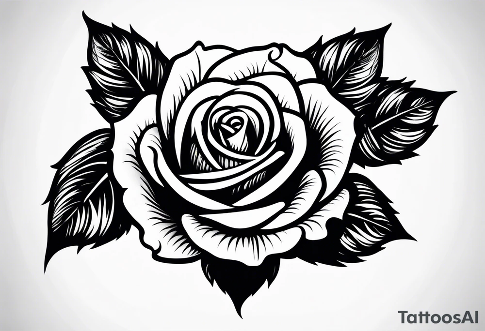 full black rose tattoo idea