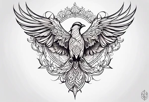 girly phoenix bird sternum tattoo tattoo idea