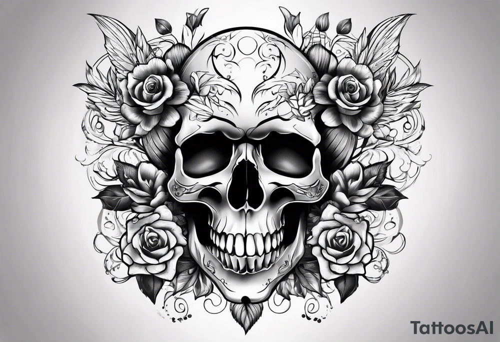 Woman skull tattoo idea