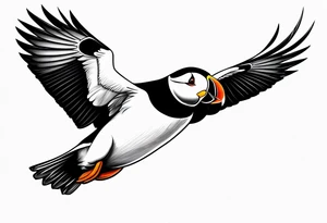 a flying puffin without background  - forarm Tatto tattoo idea