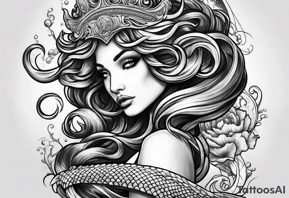 Medusa mermaid tattoo idea