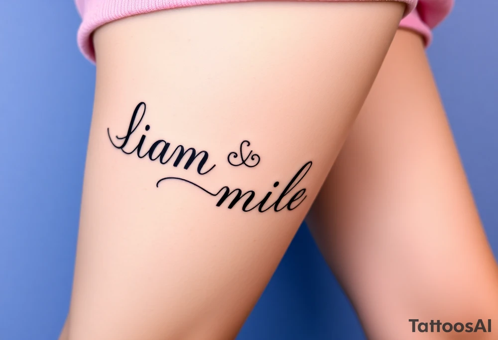 Lettering with the word s liam and mileena tattoo idea