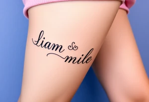 Lettering with the word s liam and mileena tattoo idea