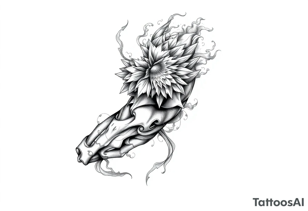 Tattoo sleeve filler using smoke, ash, and fragmented memory effects, organic flow wrapping around arm muscles, soft gradients, negative space, black and grey realism, seamless transitions between main tattoo elements. tattoo idea