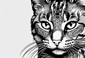 I need a tatto which will look like a pattern on the top of the head of tabby cats but without cat only pattern tattoo idea