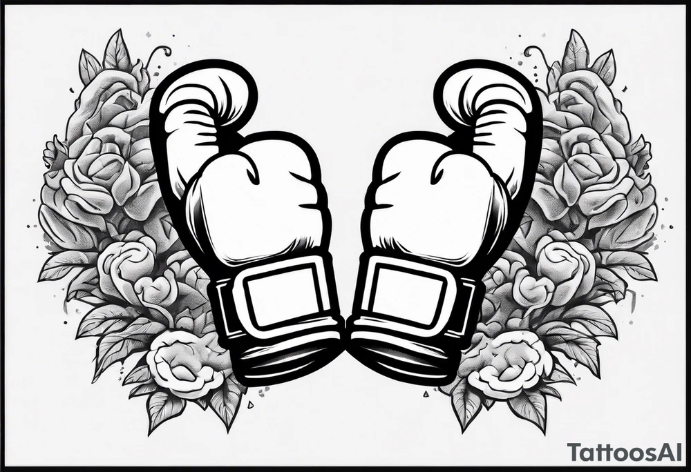 pair of boxing gloves in cartoon style with Brooklyn wording tattoo idea