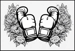 pair of boxing gloves in cartoon style with Brooklyn wording tattoo idea