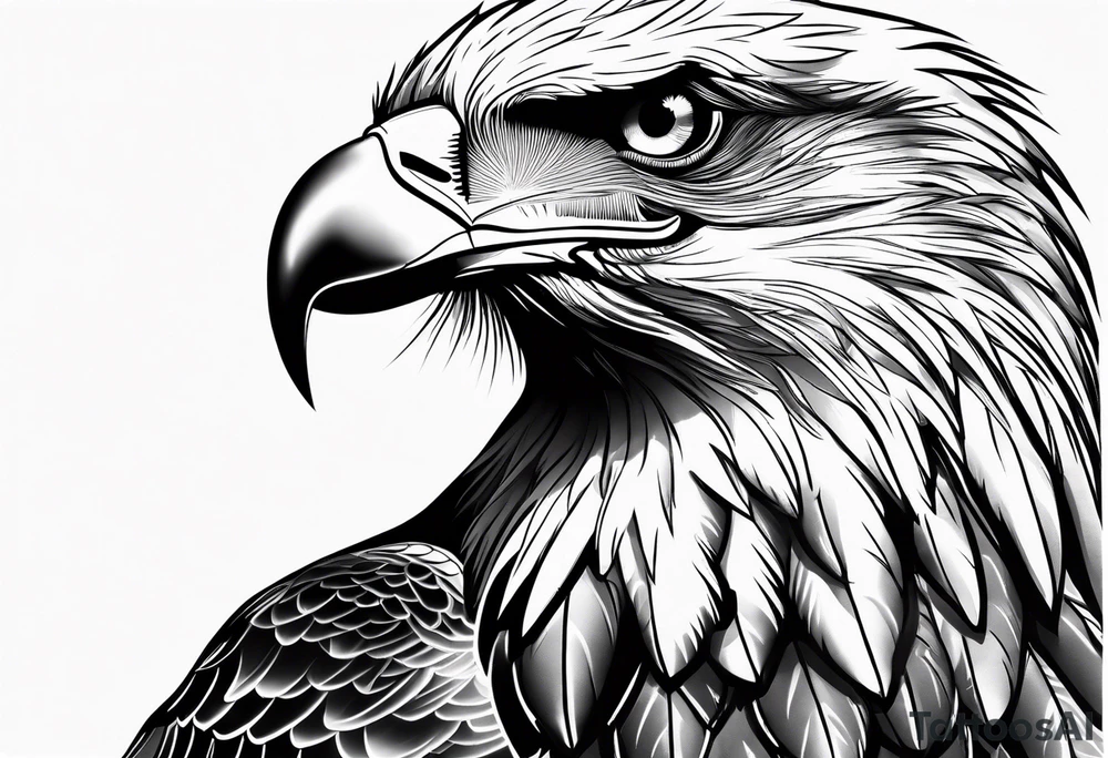 Eagle and rose tattoo idea