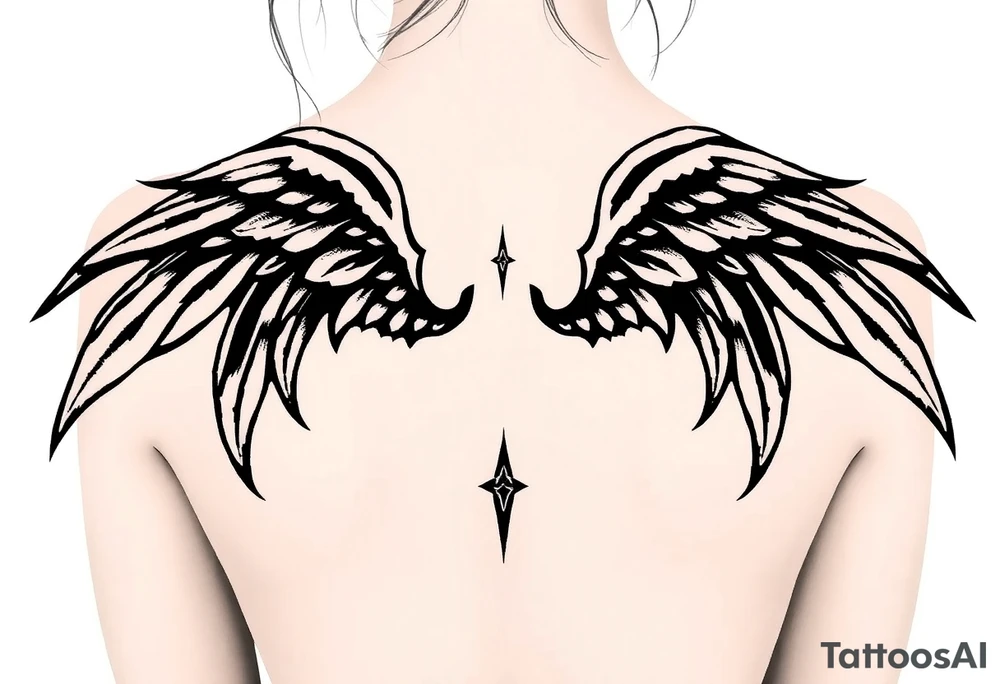 gothic wings tattoo idea