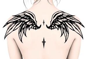 gothic wings tattoo idea