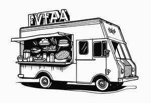 Step van food truck tatoo tattoo idea