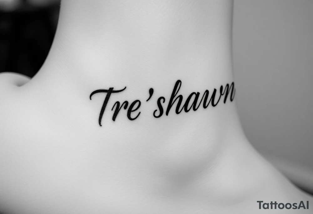 ankle tattoo 
with the name tre’shawn on it tattoo idea