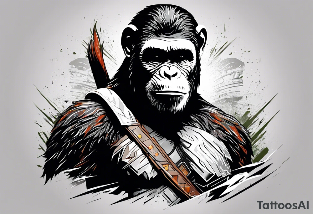 Caesar from the movie planet of the apes tattoo idea