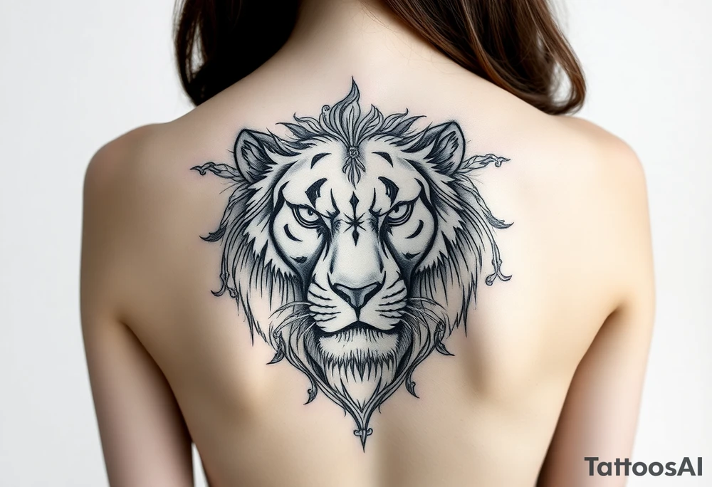 Lion scratches tattoo idea