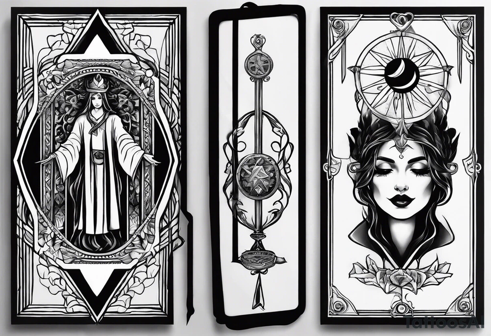 Neo traditional hanged man tarot tattoo idea