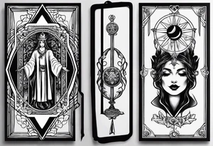 Neo traditional hanged man tarot tattoo idea