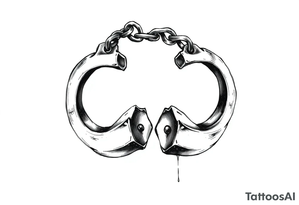 chicano style peice with broken handcuffs tattoo idea