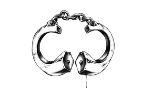 chicano style peice with broken handcuffs tattoo idea