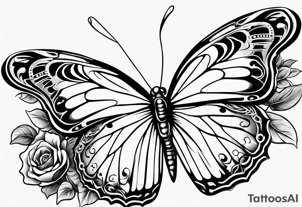 butterfly more manly with day of the dead tattoo idea