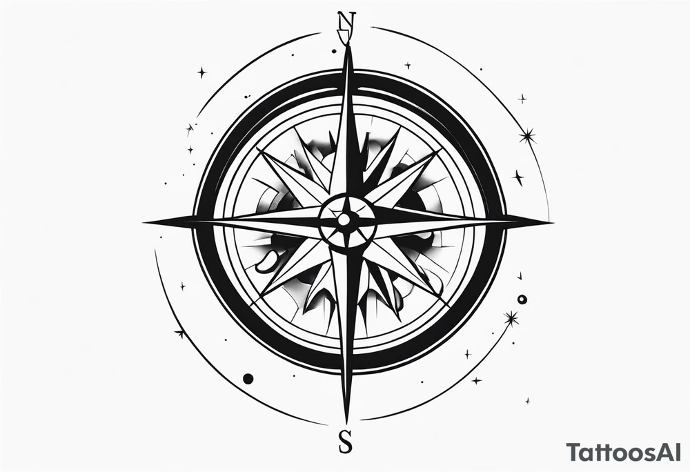 Vintage Compass tattoo idea