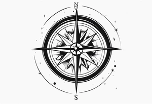 Vintage Compass tattoo idea