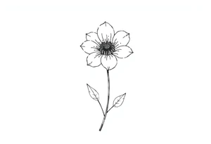 Flower with stem that reads fuck off tattoo idea