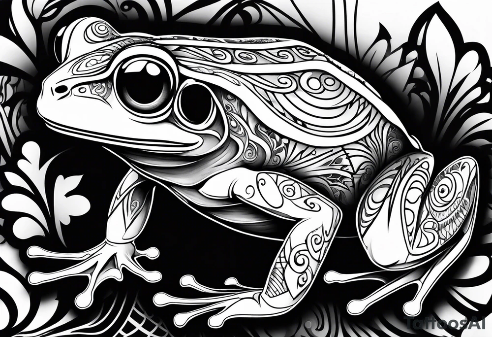 a psychedelic frog tattoo idea