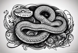 Small snake with the word "brutality" tattoo idea