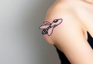 jet with a bee flying with it tattoo idea