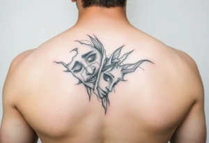 pencil sketch of dark and light emotion tattoo idea