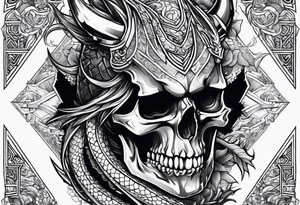 Dragon Samurai skull tattoo idea