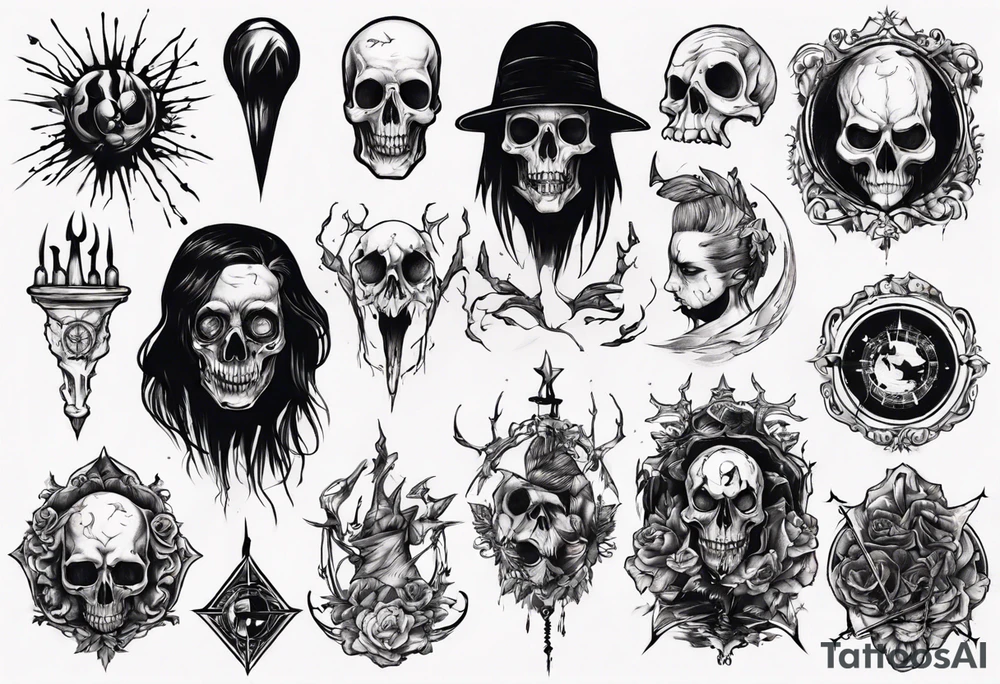 Dark creepy tattoo idea