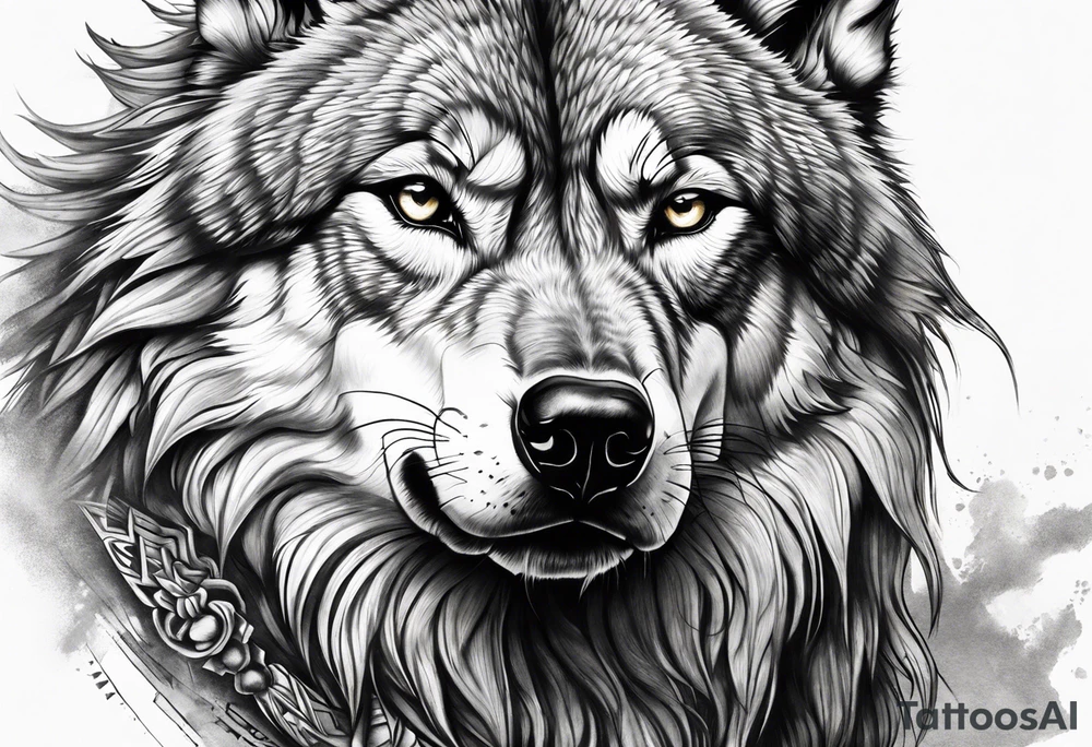 Wolf warrior tattoo idea