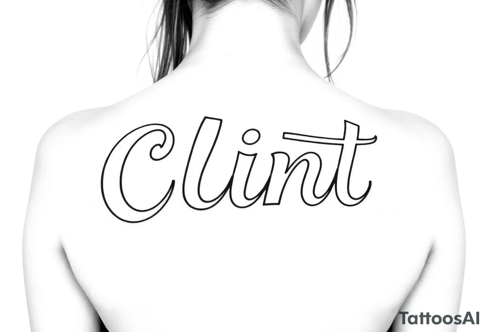 Clint spelled out in cartoon lettering tattoo idea