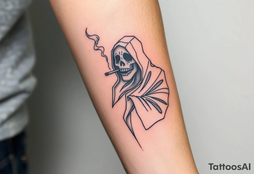 Ghost smoking tattoo idea