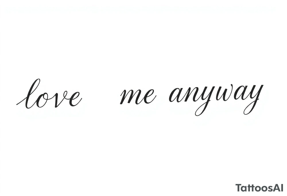 love me anyway tattoo idea