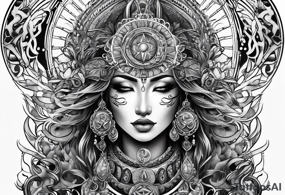 sacred moon tattoo idea