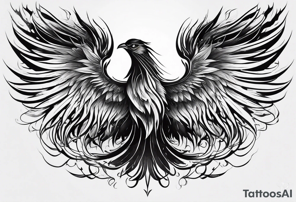 phoenix coming from flames tattoo idea