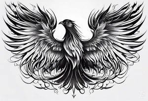 phoenix coming from flames tattoo idea