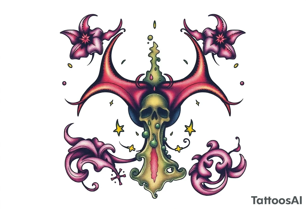 Contagion sign with toxic spill tattoo idea